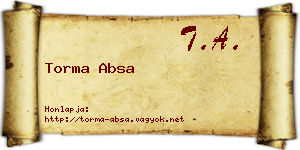 Torma Absa névjegykártya